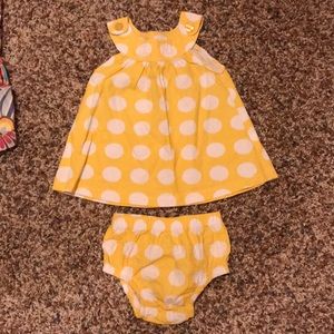 VGUC yellow and white polka dot dress w/ bloomers!